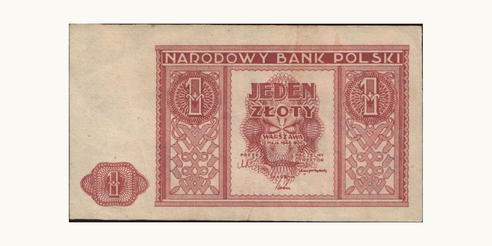 1 zloty Poland 1946 — Front side