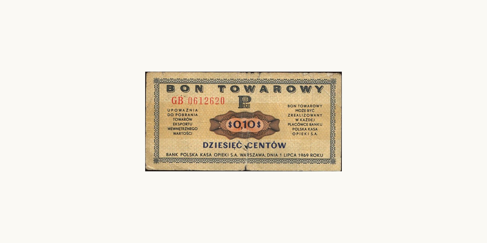 10 cent Poland 1969 — Front side