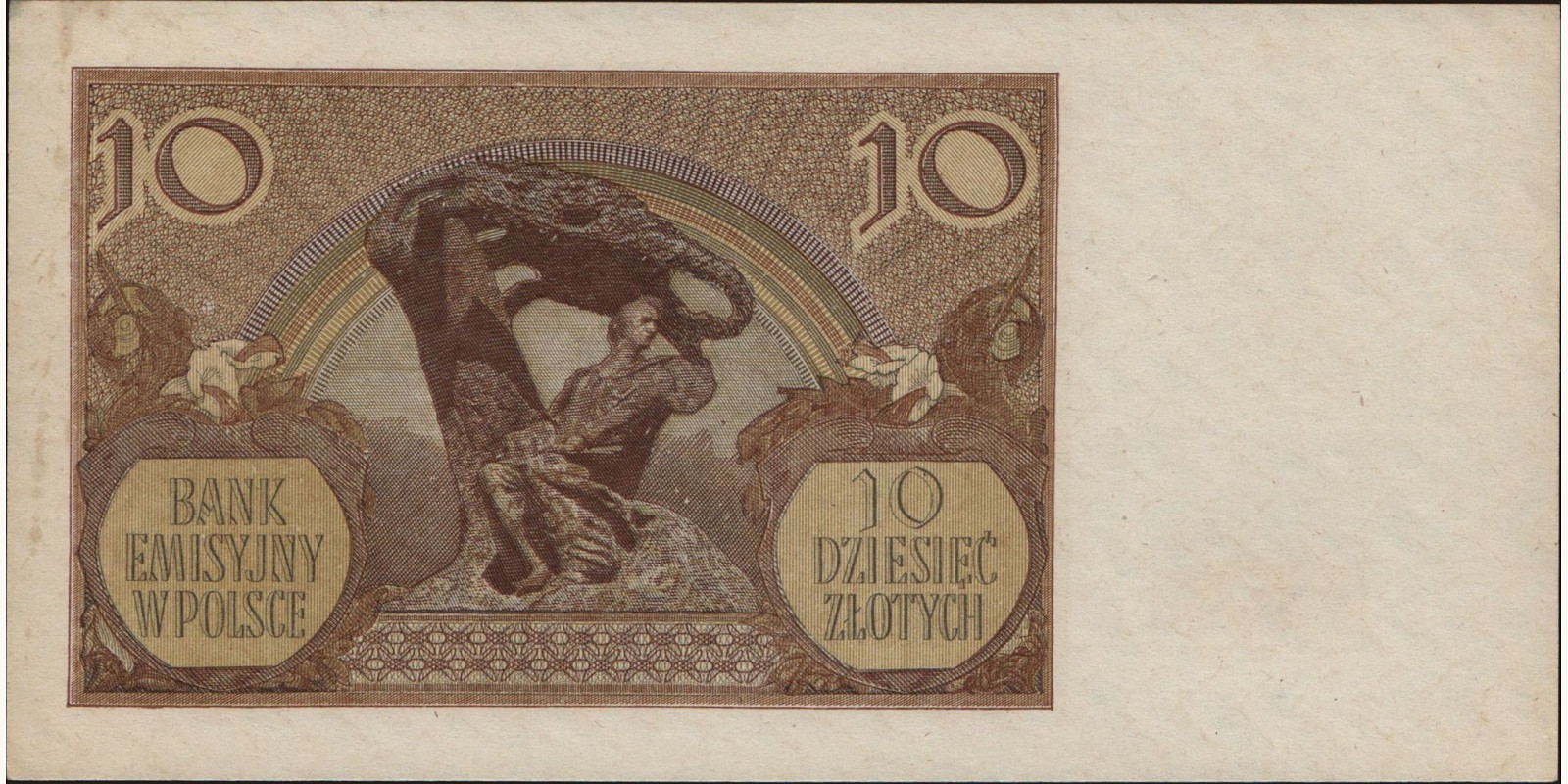 10 zlotych Польша 1940 — Оборотная сторона