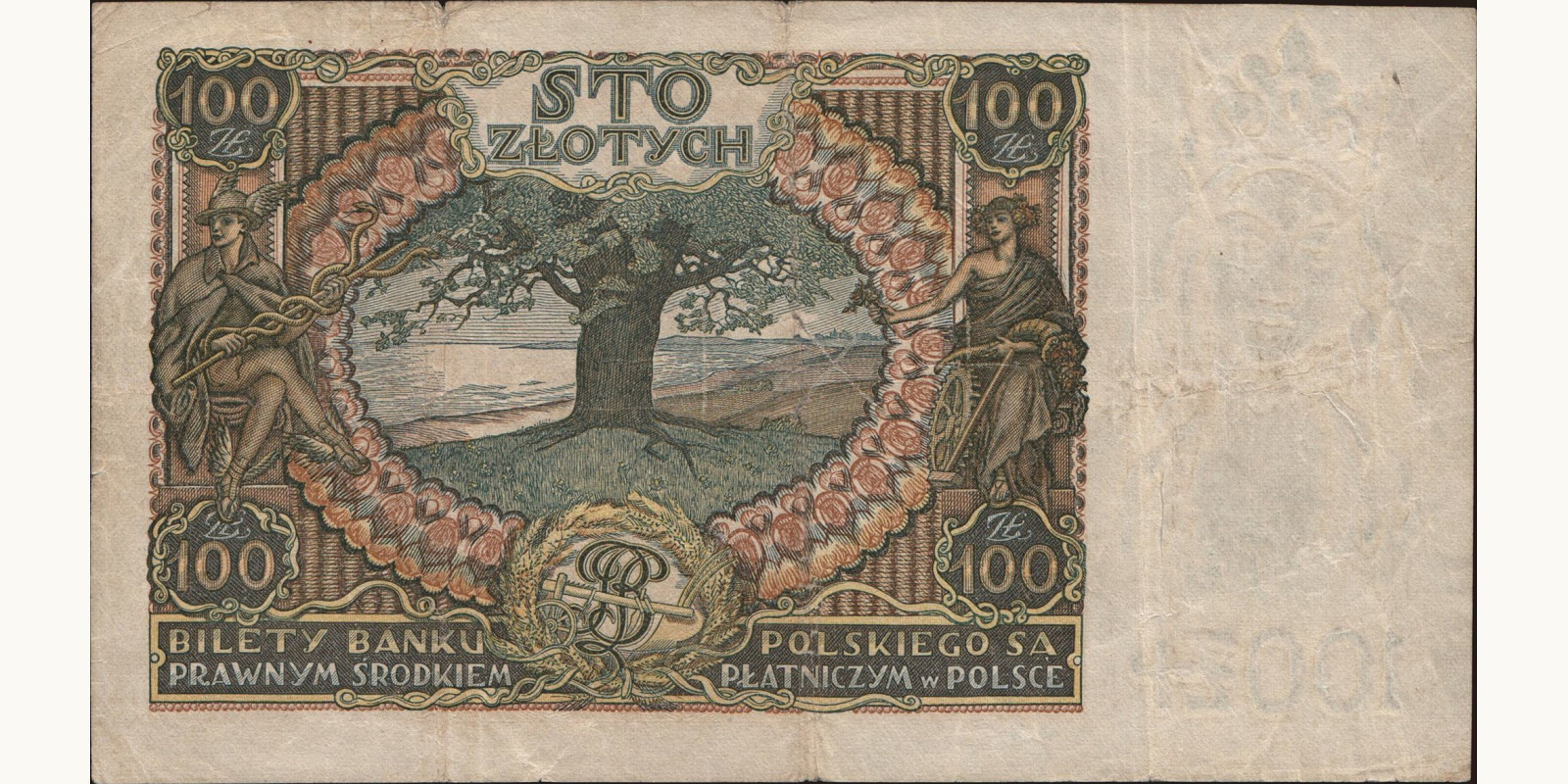 100 zlotych Poland 1932 — Back side