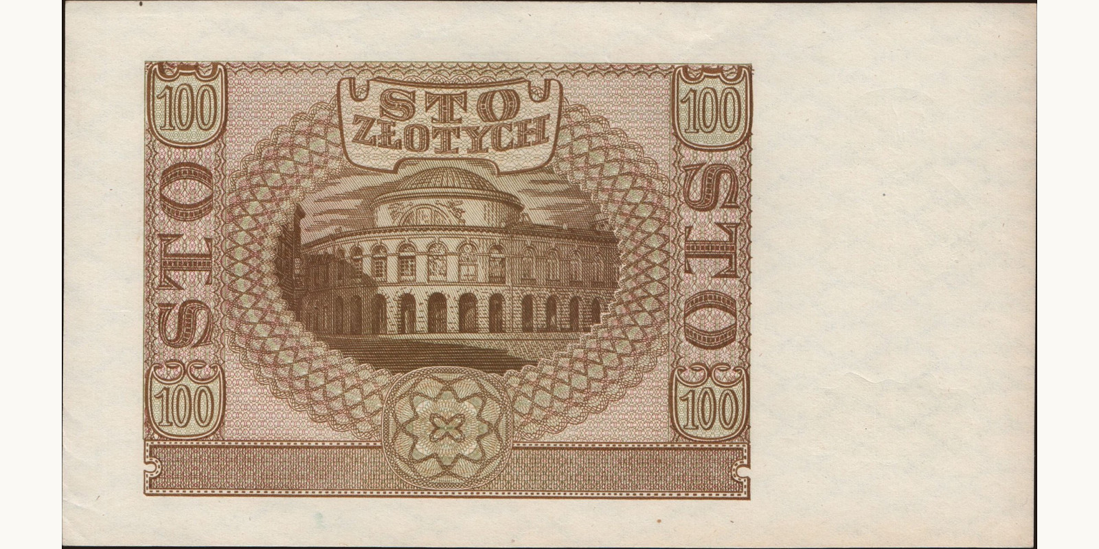 100 zlotych Poland 1940 — Back side