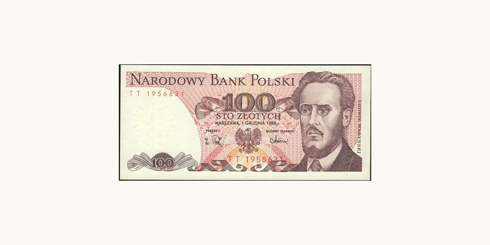 100 zlotych Poland 1988 — Front side