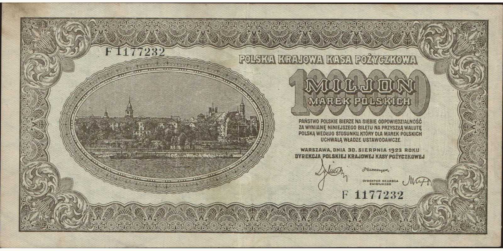 1000000 marek Польша 1923 — Лицевая сторона
