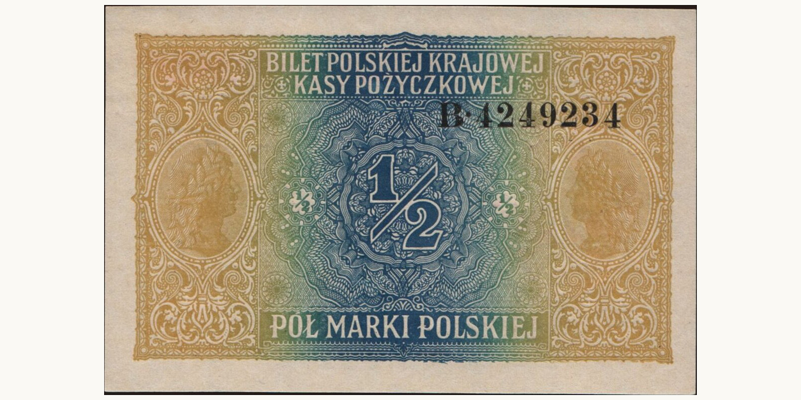 2 mark Poland 1916 — Back side