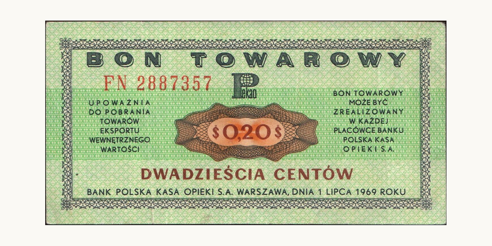 20 cent Польша 1969 — Лицевая сторона