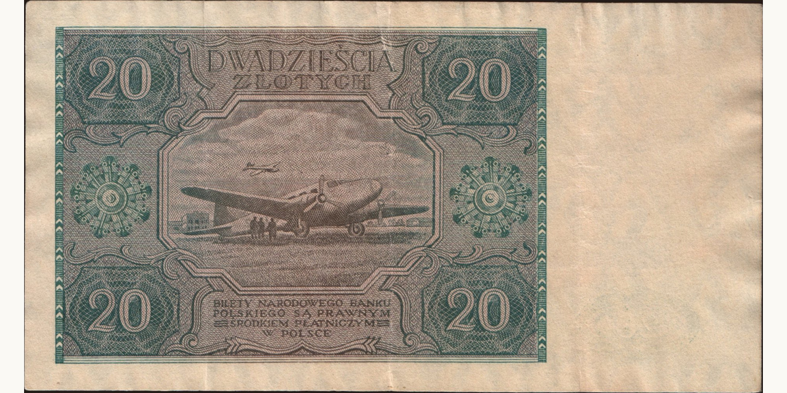 20 zlotych Poland 1946 — Back side