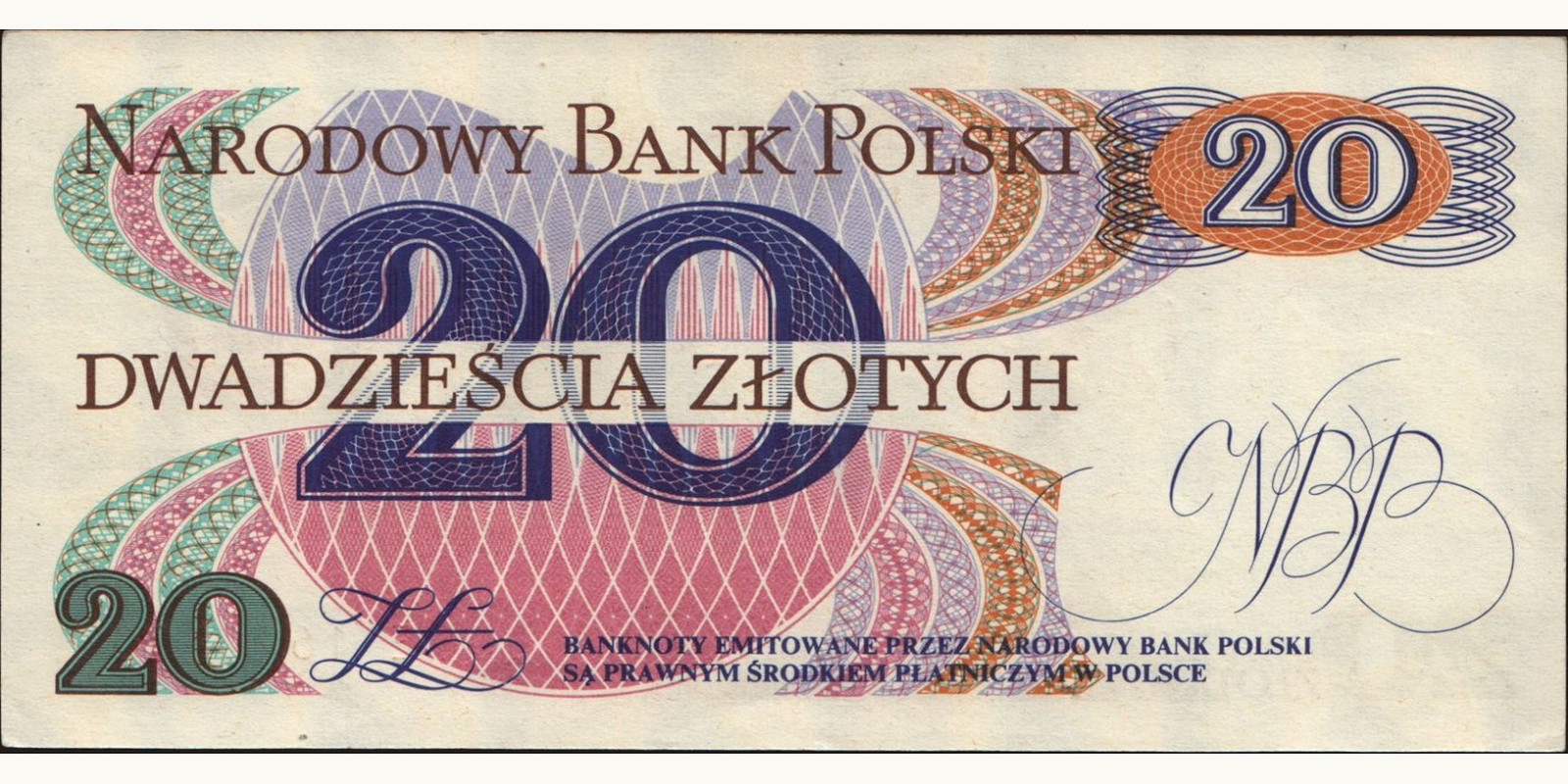 20 zlotych Польша 1982 — Оборотная сторона