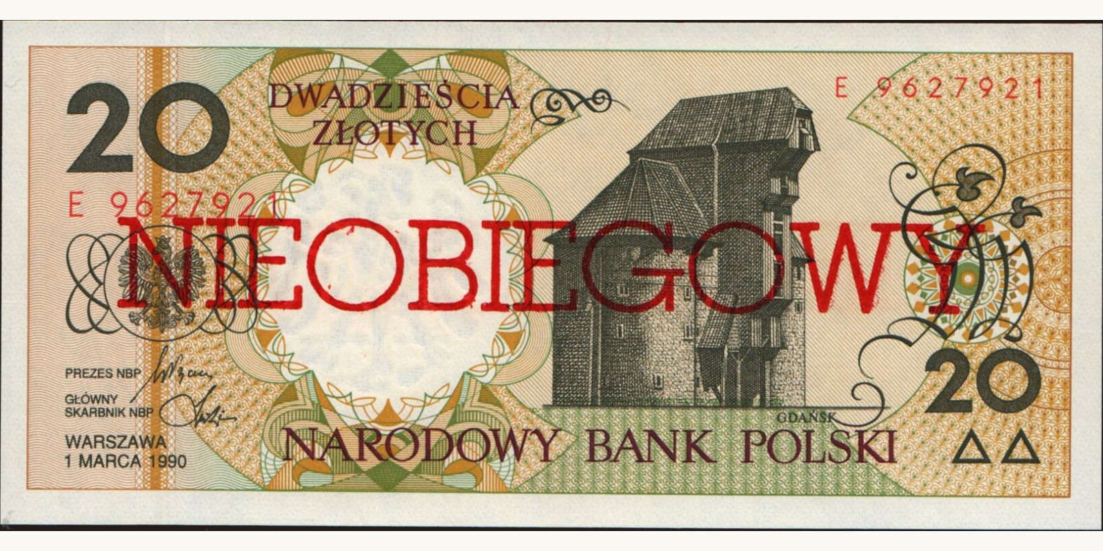 20 zlotych Польша 1990 — Лицевая сторона
