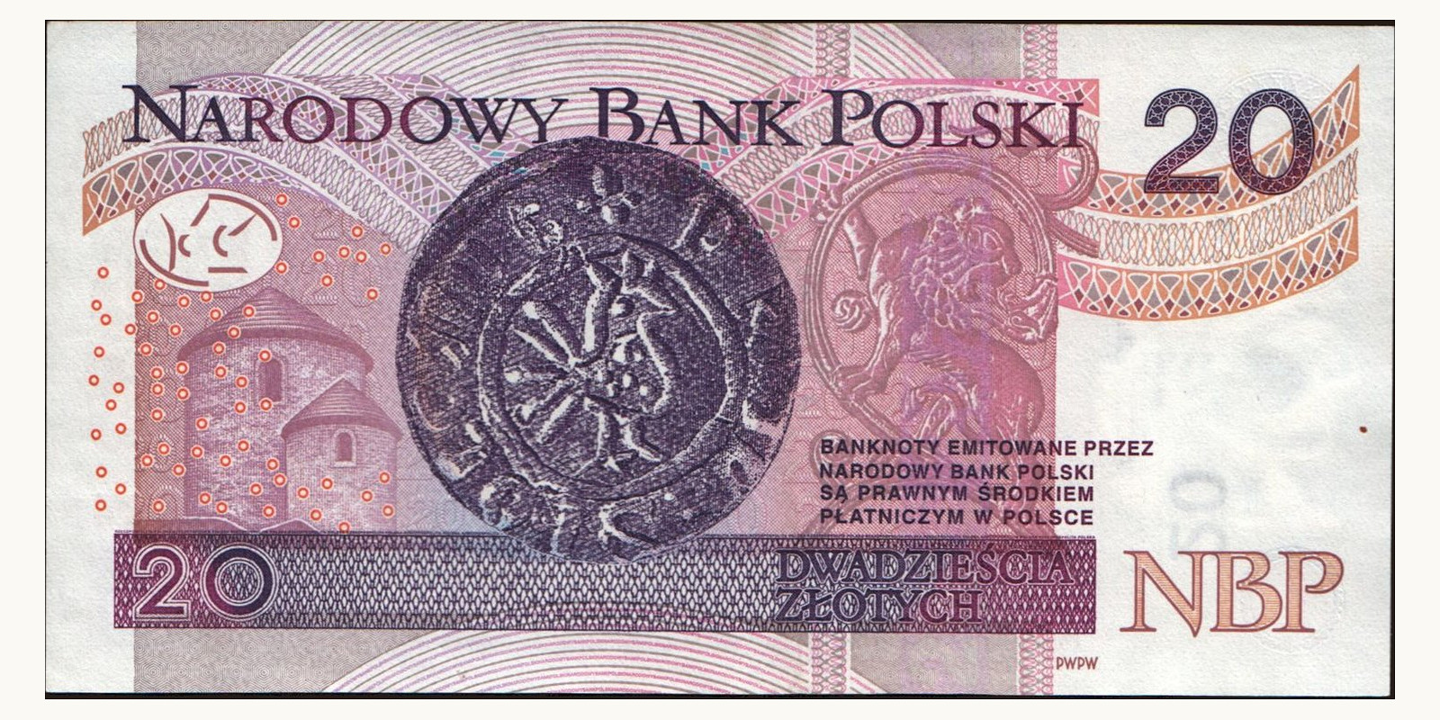 20 zlotych Польша 2012 — Оборотная сторона