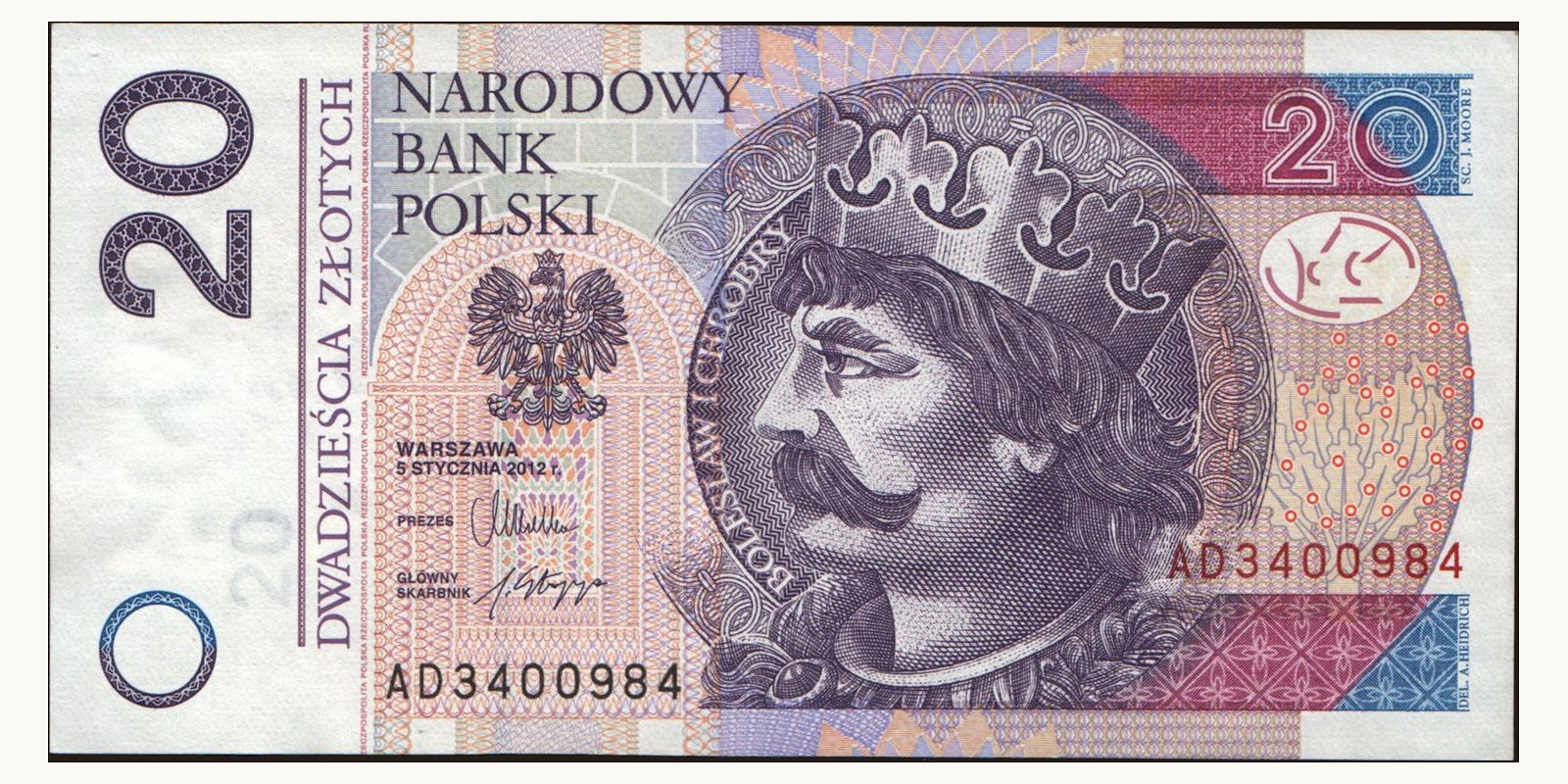 20 zlotych Польша 2012 — Лицевая сторона