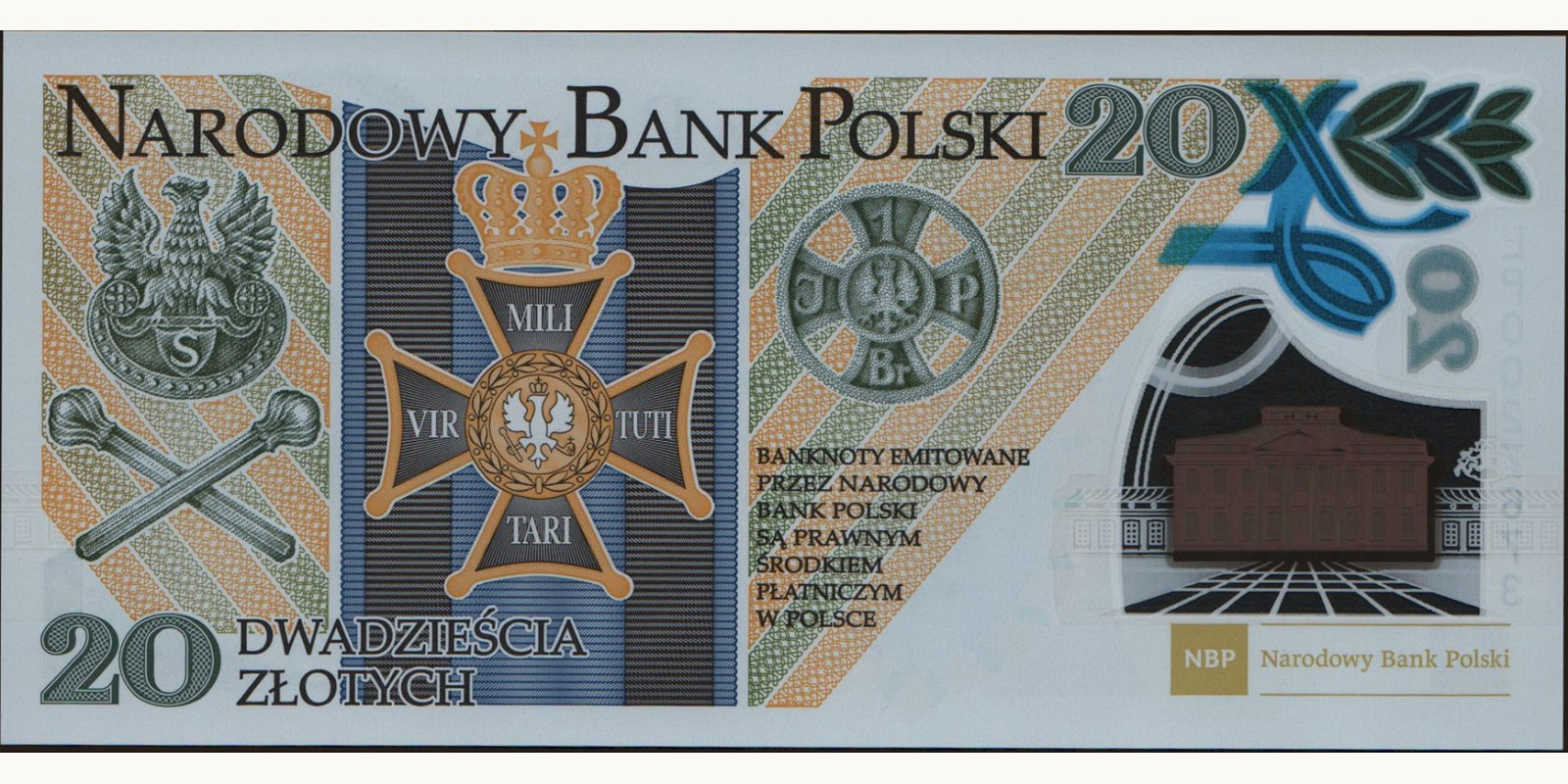 20 zlotych Poland 2014 — Back side