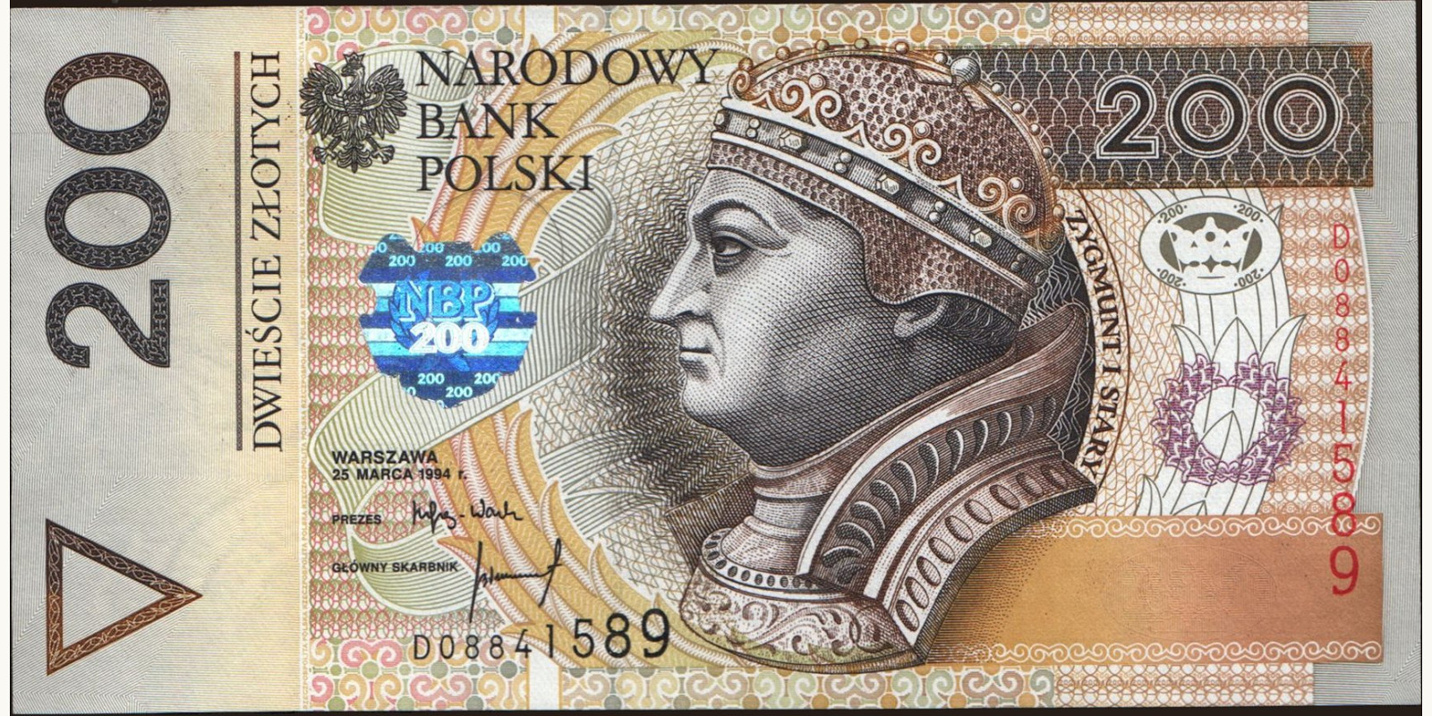 200 zlotych Poland 2012 — Front side