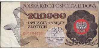 200000 zlotych 1989