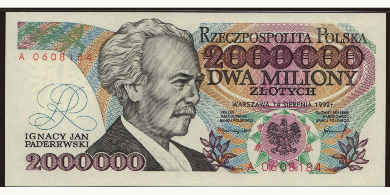 2000000 zlotych Poland 1992 — Front side