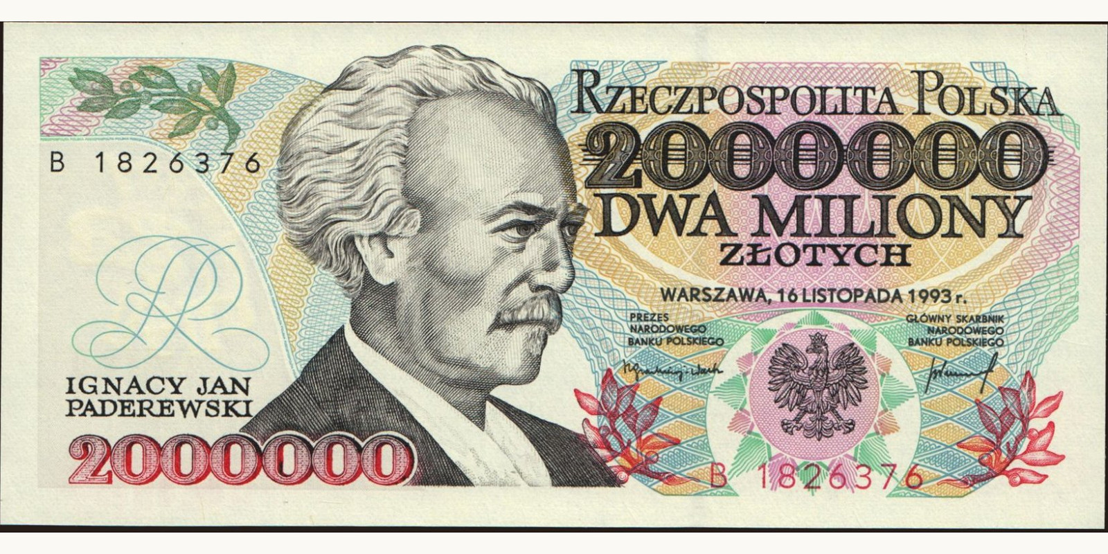 2000000 zlotych Poland 1993 — Front side