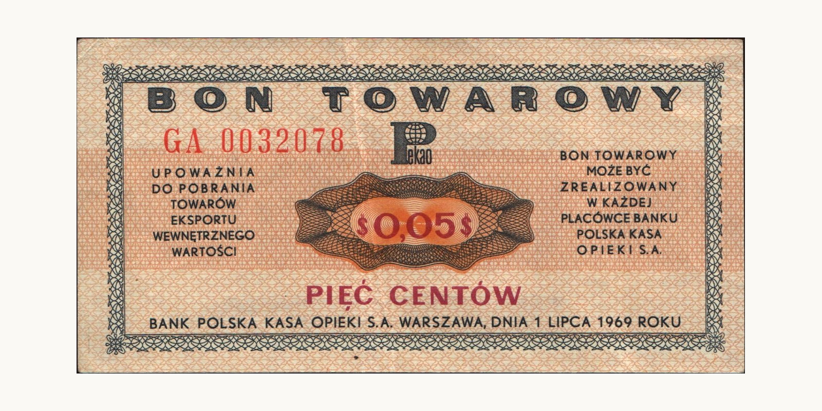 5 cent Poland 1969 — Front side