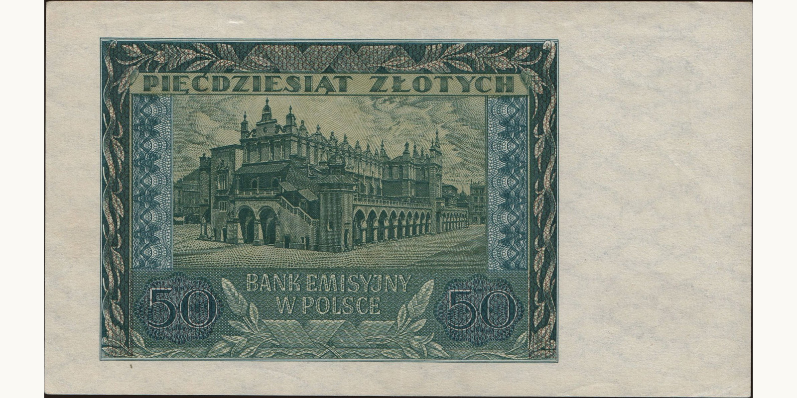 50 zlotych Poland 1940 — Back side