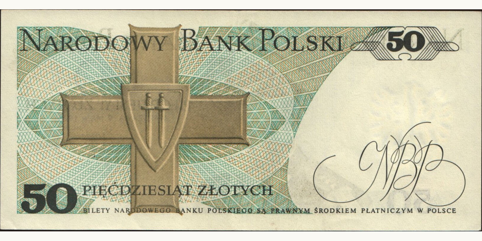 50 zlotych Poland 1975 — Back side