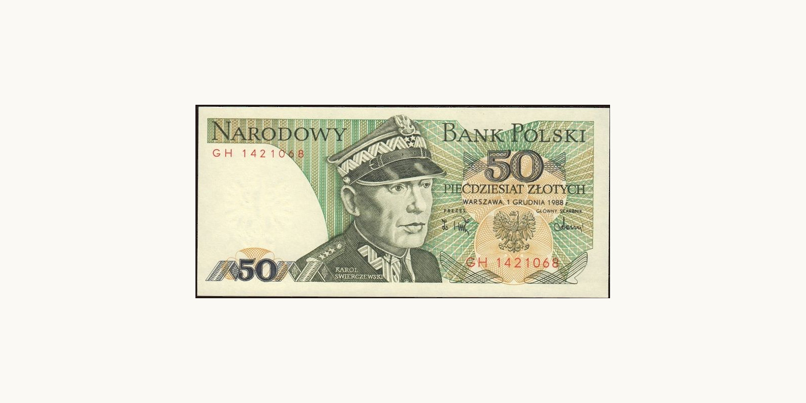 50 zlotych Польша 1988 — Лицевая сторона