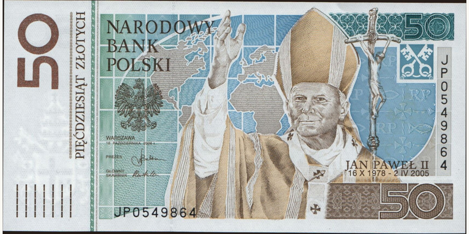50 zlotych Poland 2006 — Front side