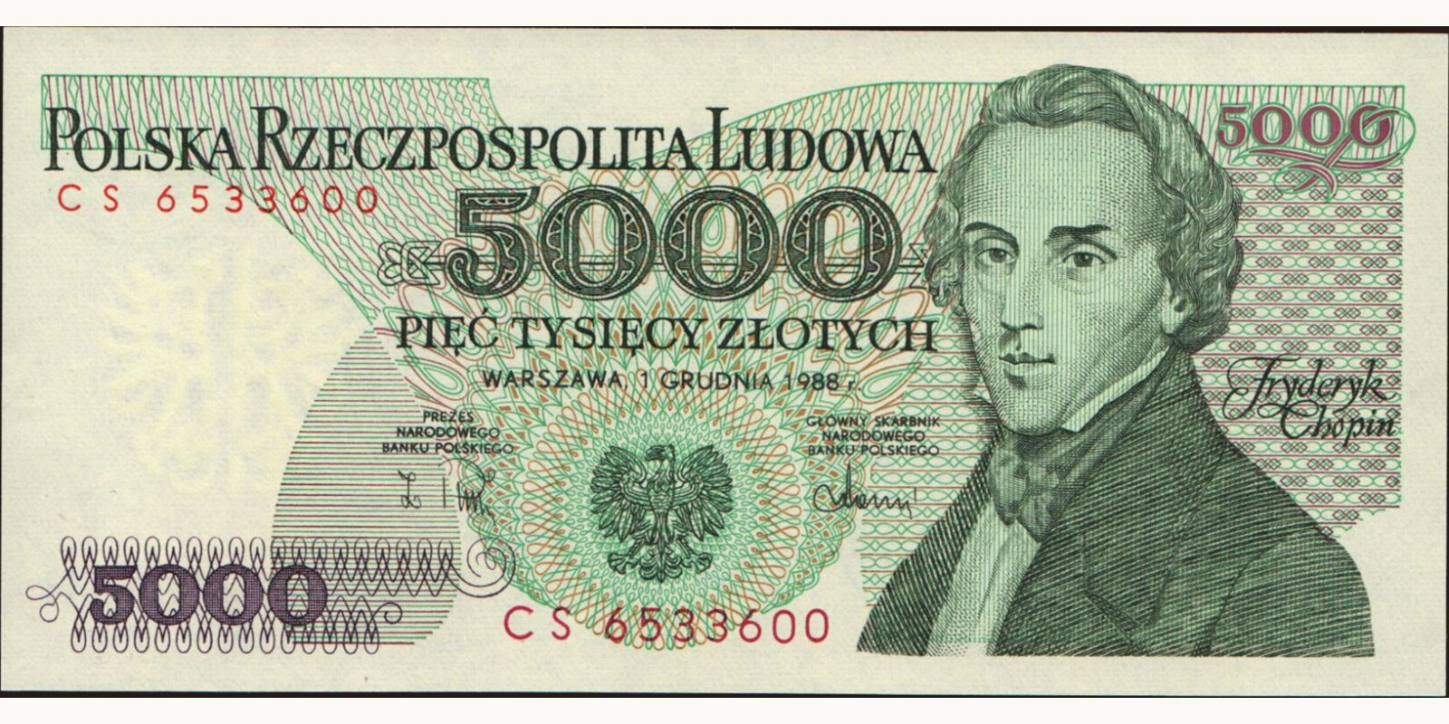 5000 zlotych 1988