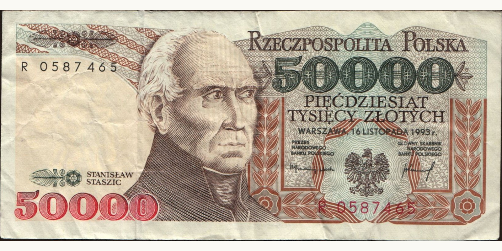 50000 zlotych Poland 1993 — Front side