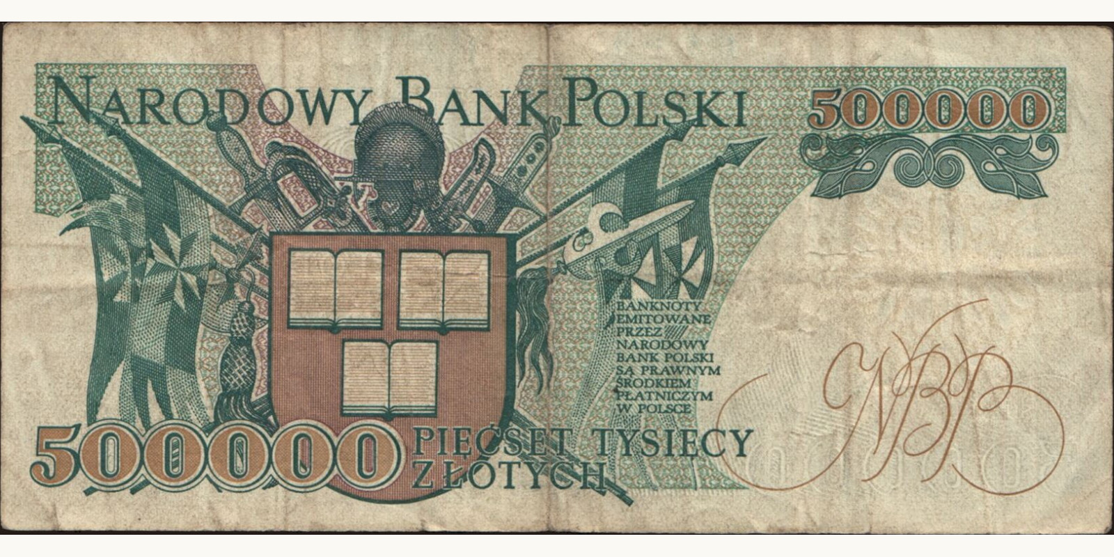 500000 zlotych Poland 1990 — Back side