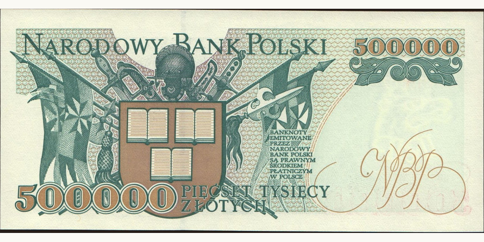 500000 zlotych Poland 1993 — Back side
