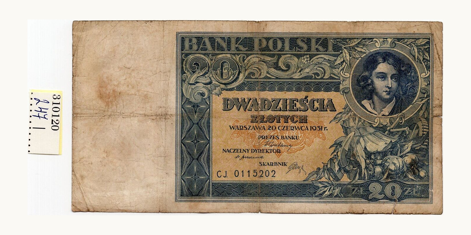 20 zlotych Poland 1931 — Front side