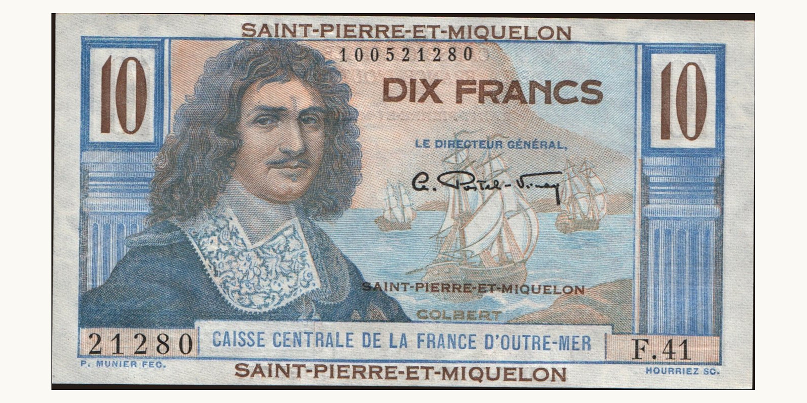 10 franc Сен-Пьер и Микелон 1950 — Лицевая сторона