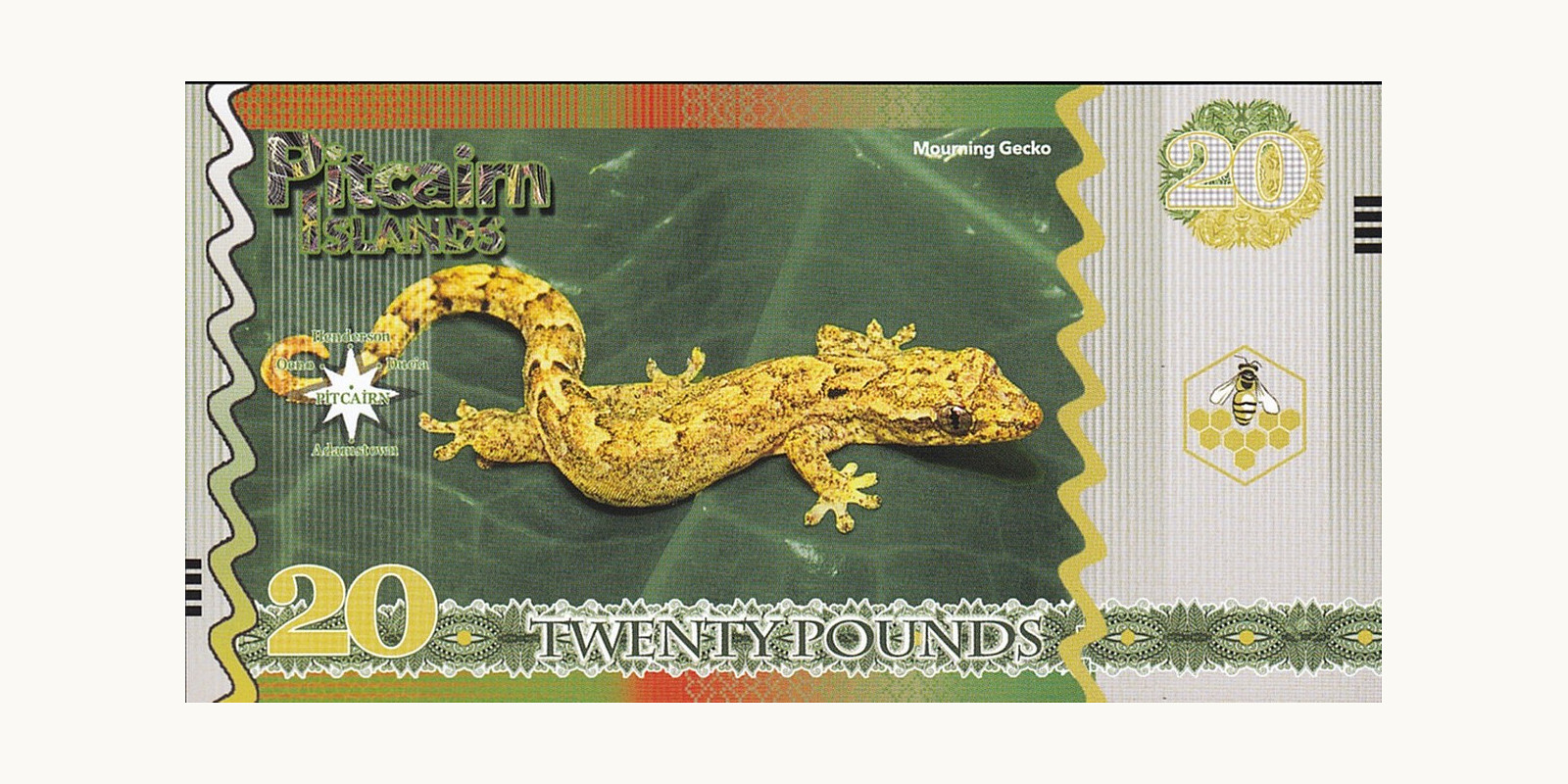20 pounds о-ва Питкэрн 2018 — Оборотная сторона