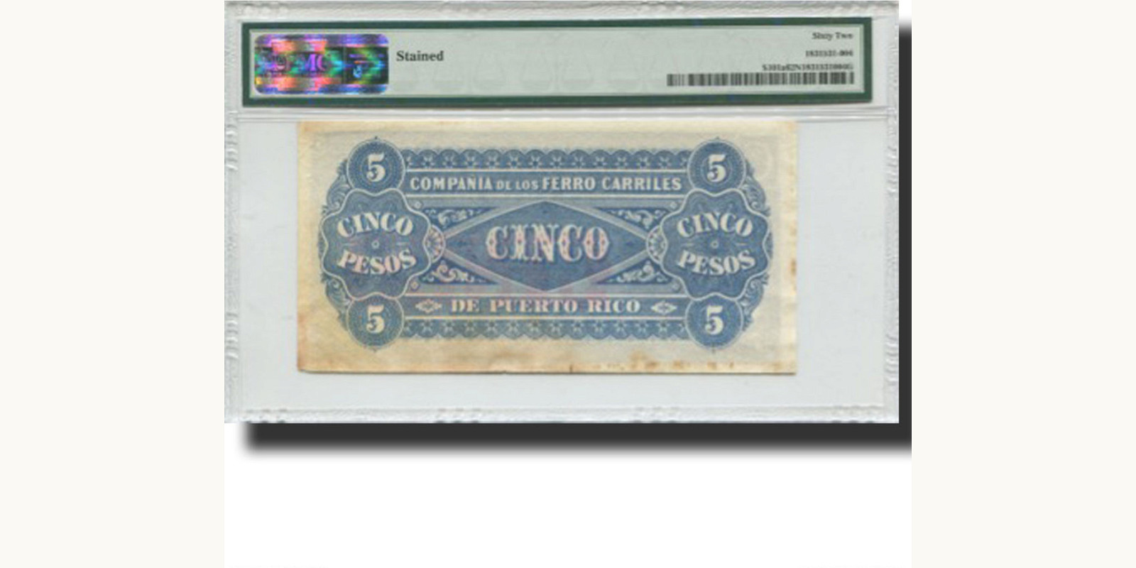 5 pesos Пуэрто-Рико 1880 — Оборотная сторона