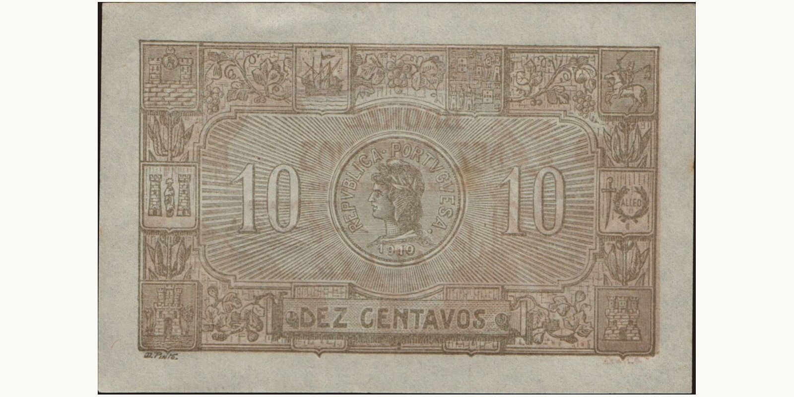 10 centavos Португалия 1917 — Оборотная сторона