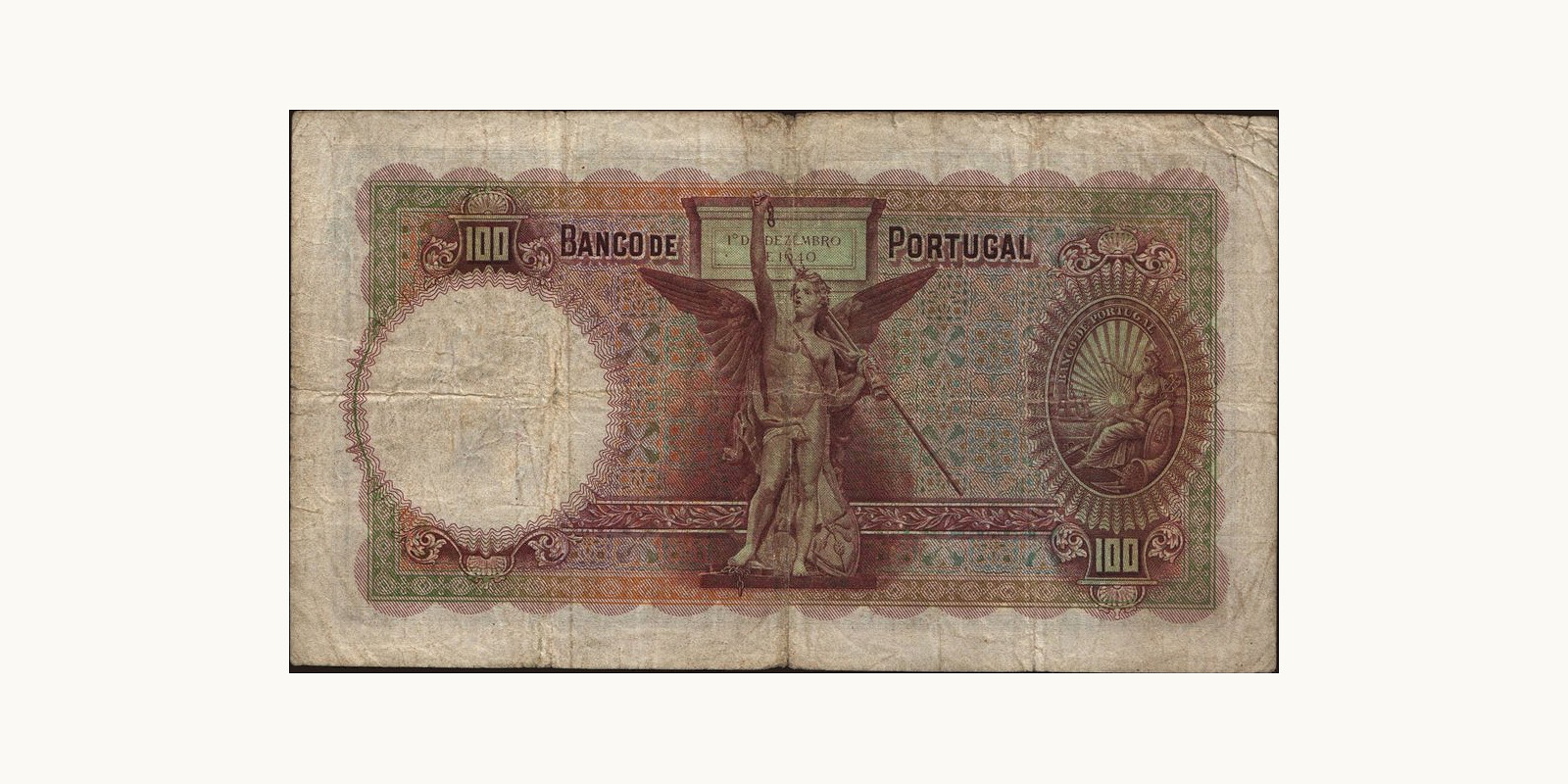 100 escudos Portugal 1941 — Back side