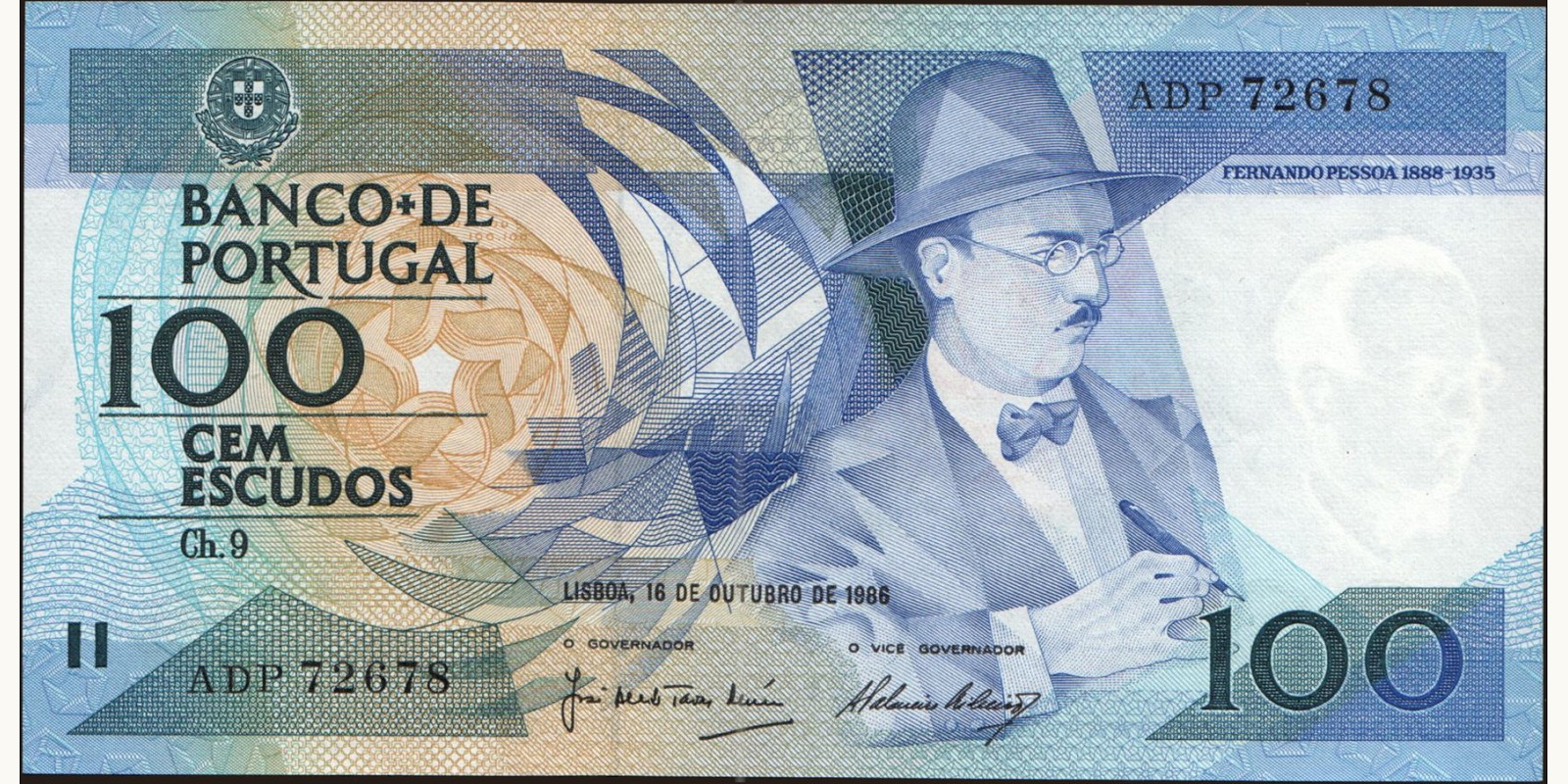 100 escudos Portugal 1986 — Front side