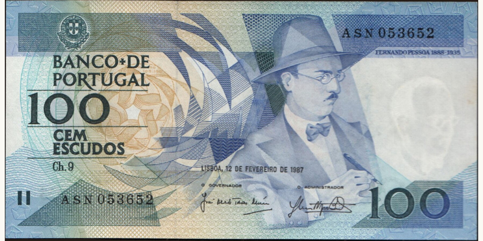 100 escudos Португалия 1987 — Лицевая сторона