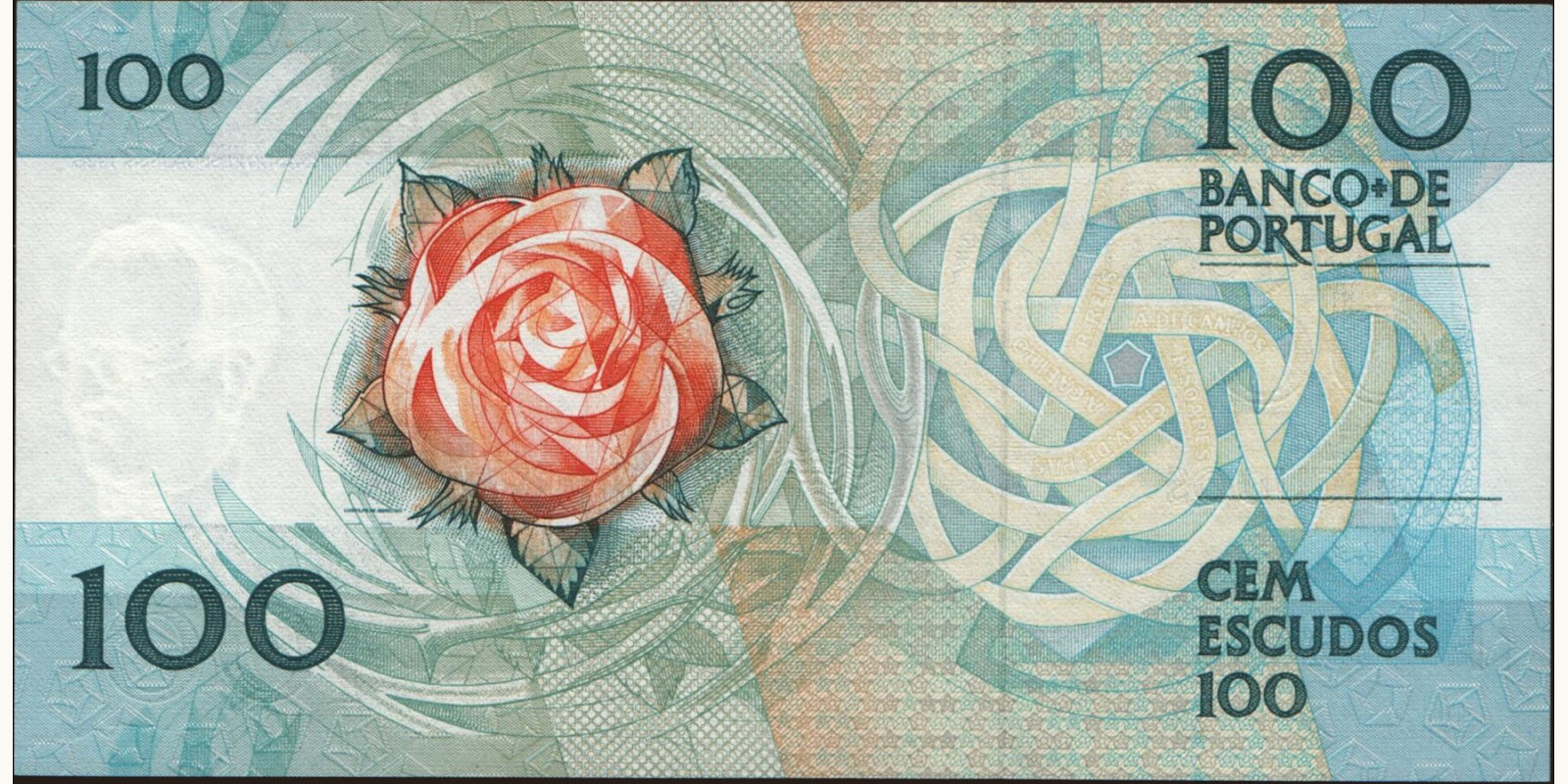 100 escudos Portugal 1988 — Back side