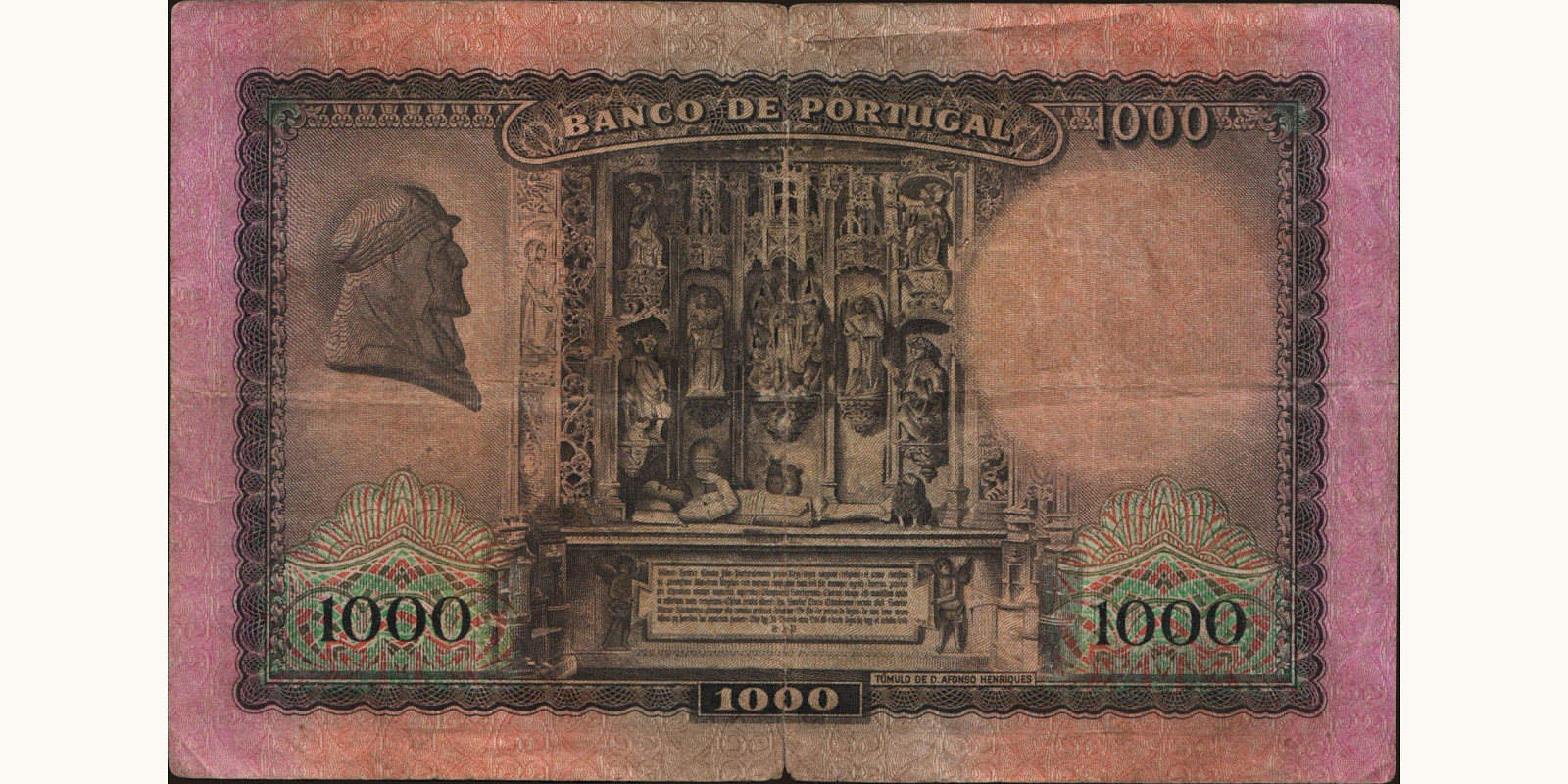 1000 escudos Португалия 1942 — Оборотная сторона