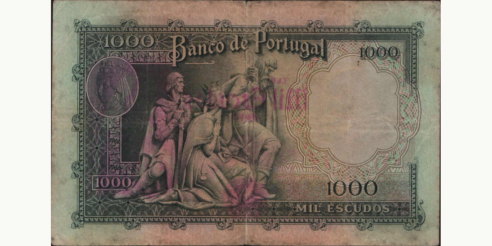 1000 escudos Португалия 1956 — Оборотная сторона