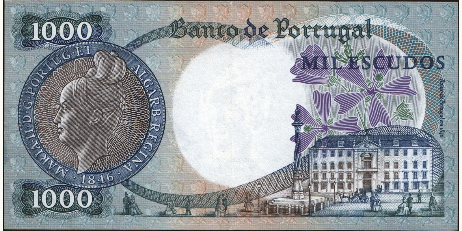 1000 escudos Portugal 1967 — Back side