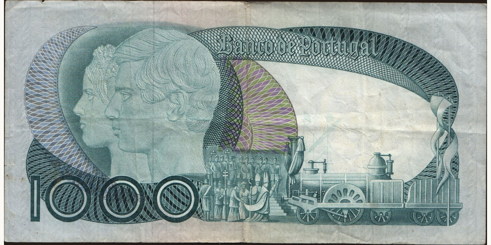 1000 escudos Portugal 1980 — Back side