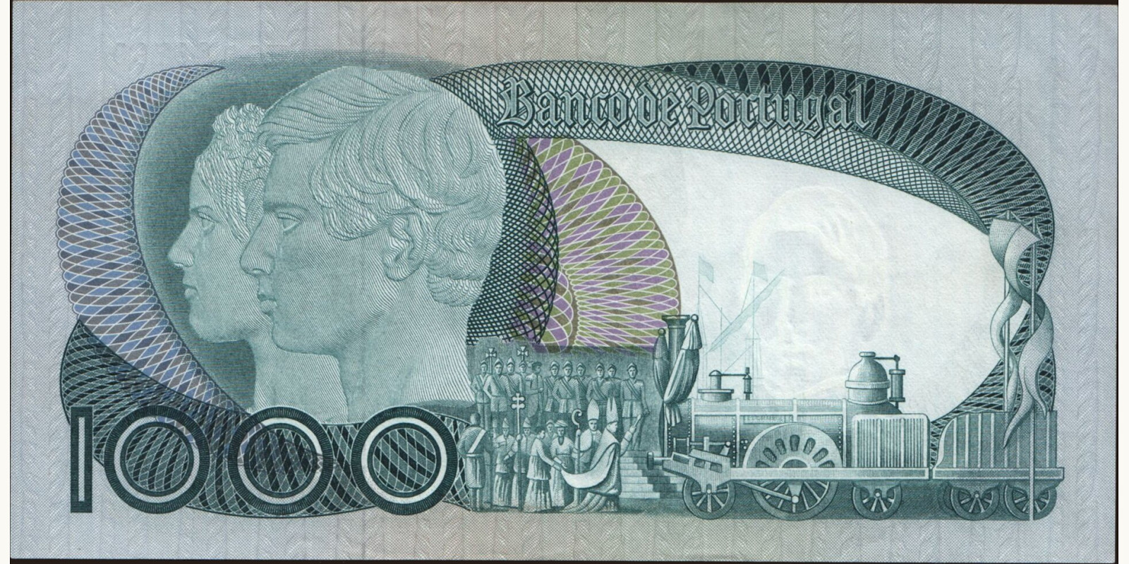 1000 escudos Portugal 1982 — Back side