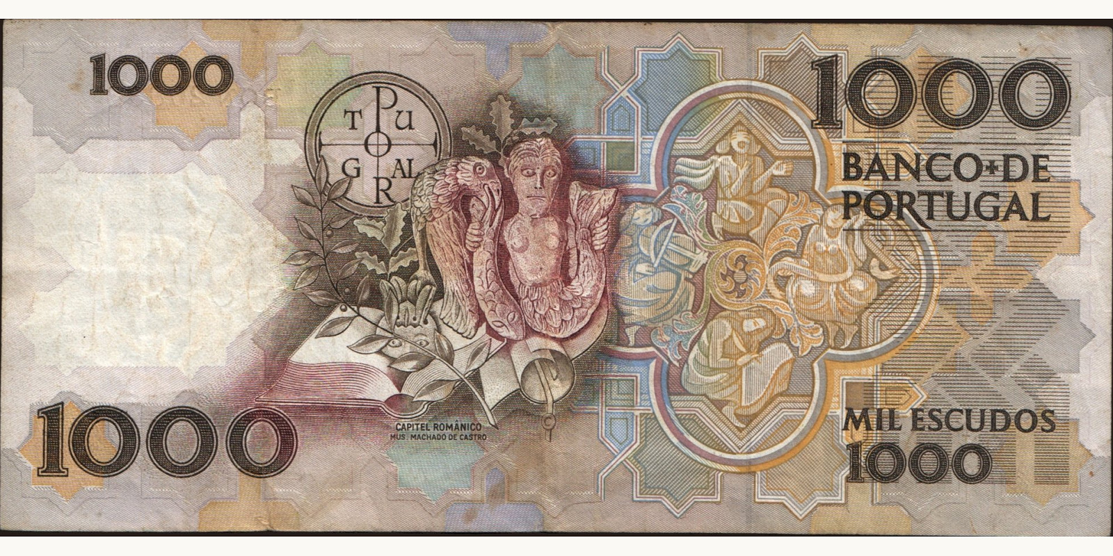 1000 escudos Португалия 1988 — Оборотная сторона