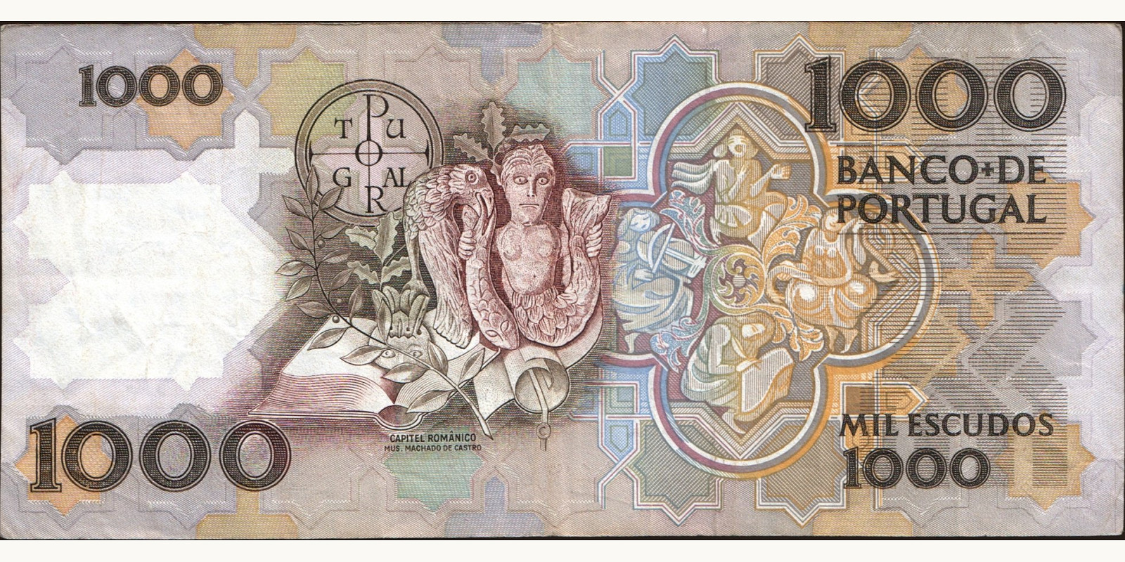 1000 escudos Португалия 1990 — Оборотная сторона