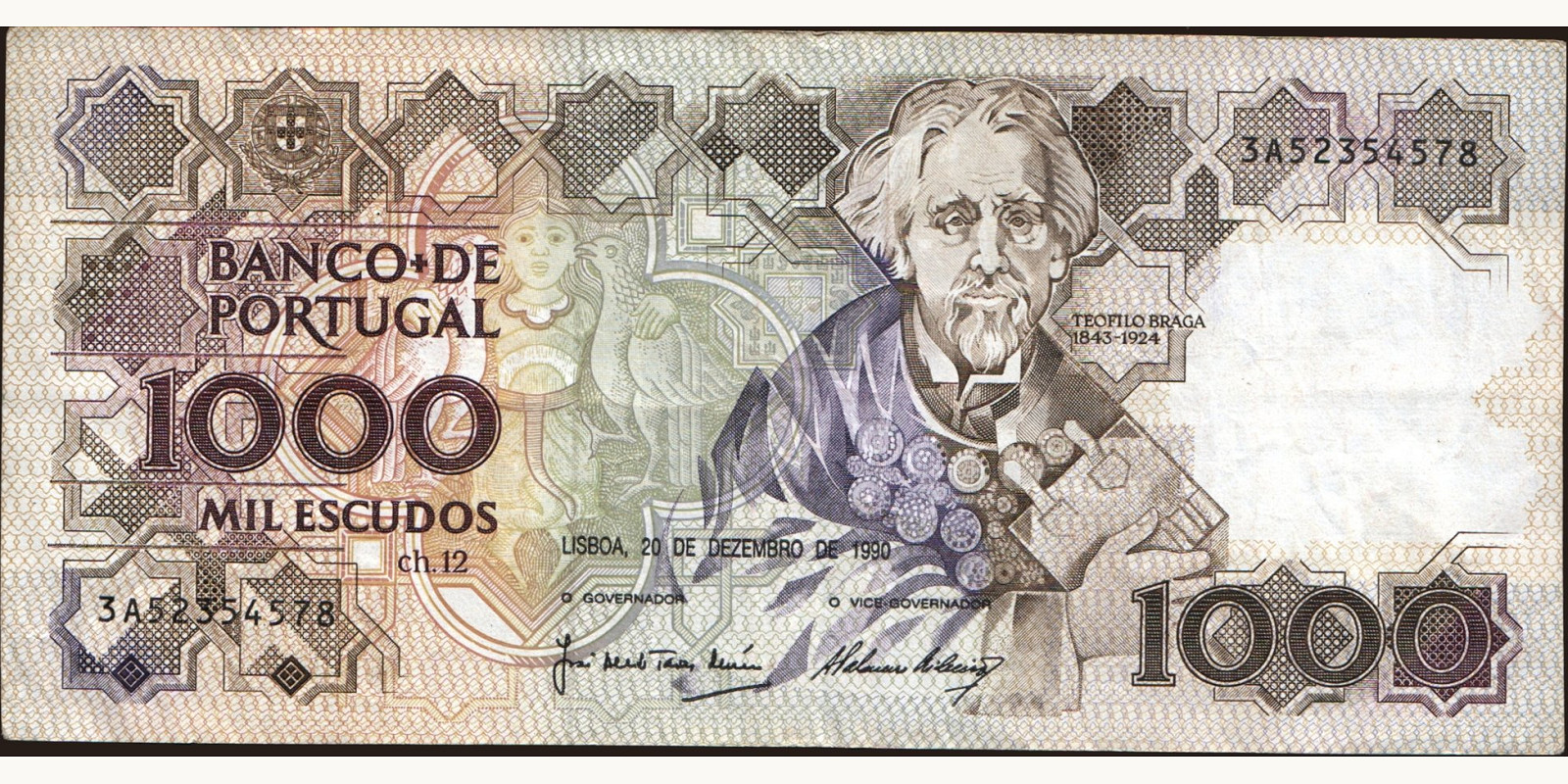 1000 escudos Португалия 1990 — Лицевая сторона