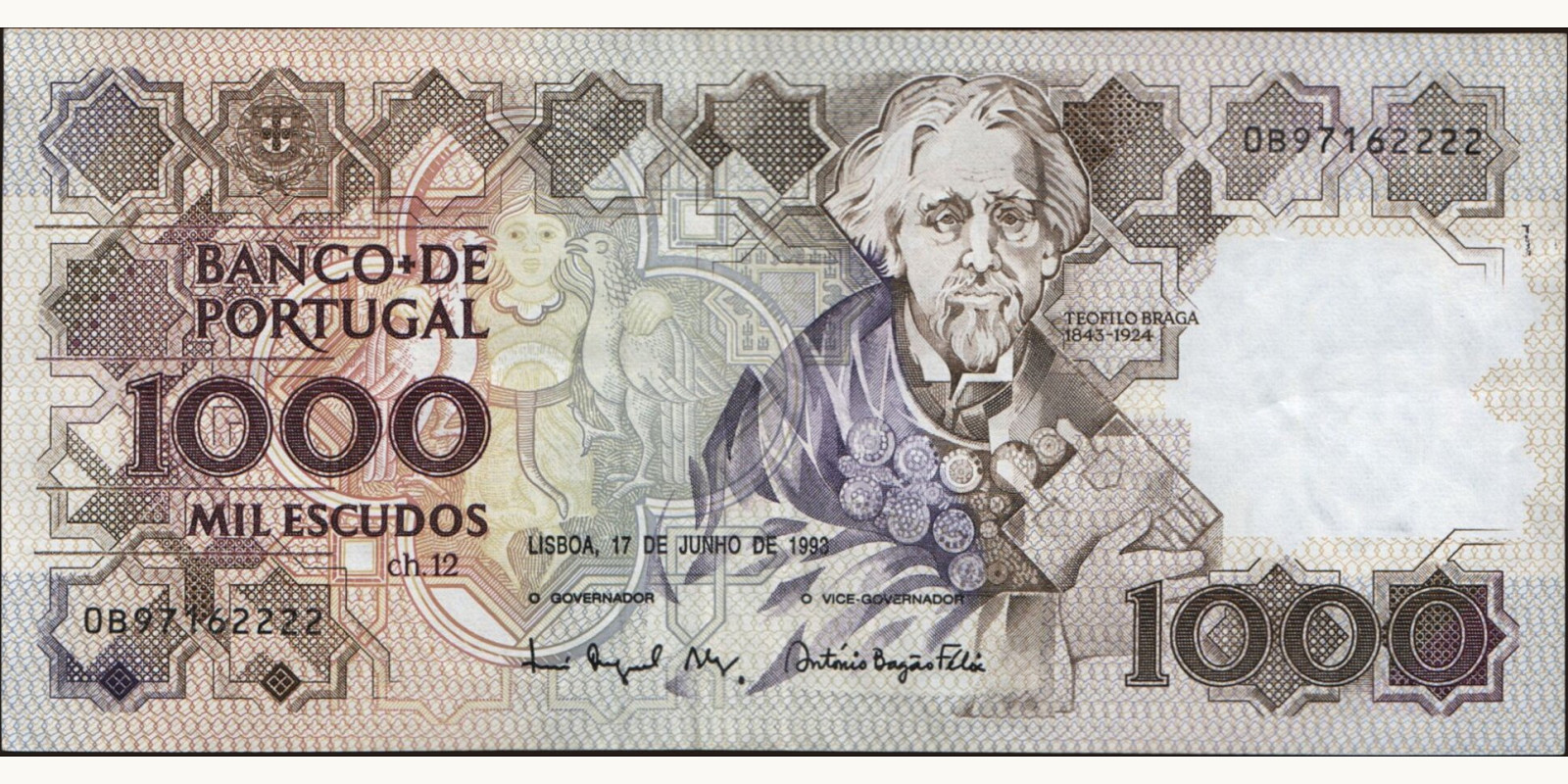 1000 escudos Португалия 1993 — Лицевая сторона