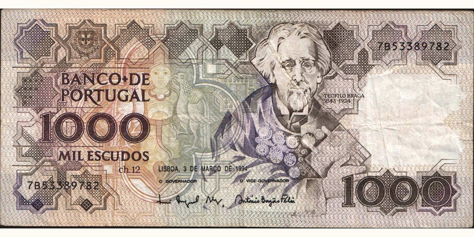 1000 escudos Португалия 1994 — Лицевая сторона