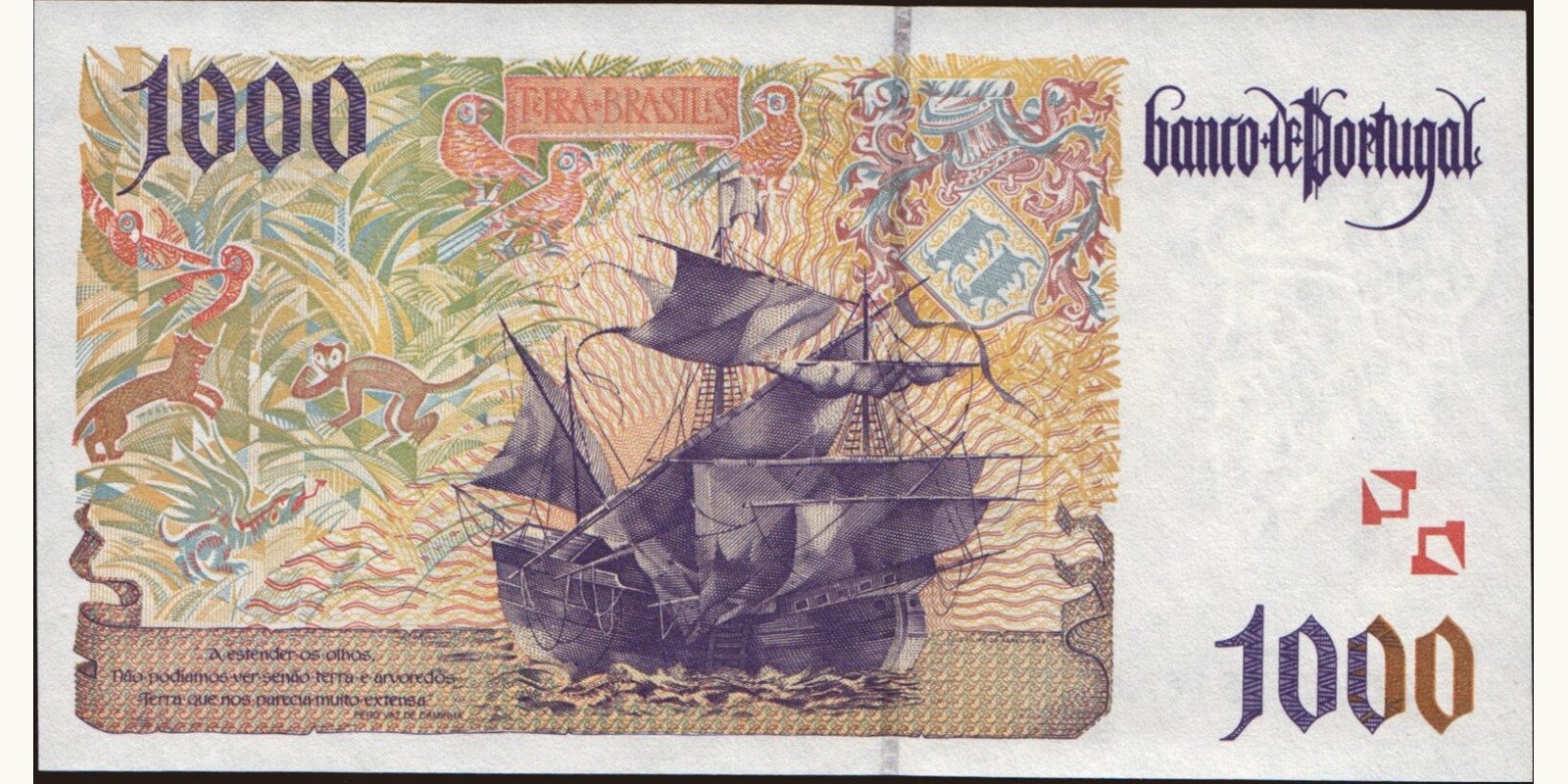 1000 escudos Portugal 2000 — Back side