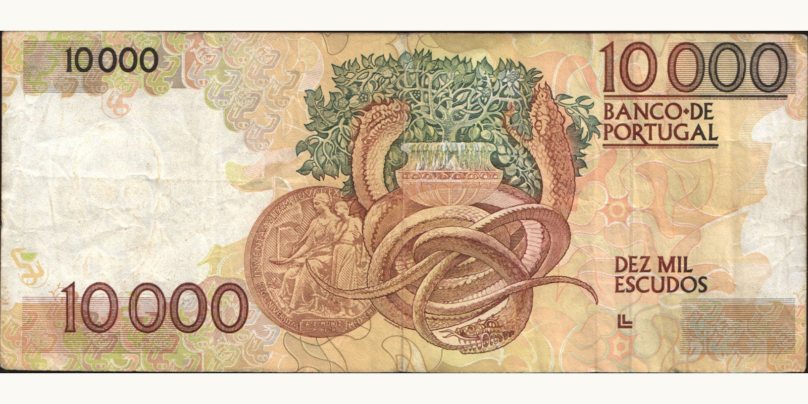 10000 escudos Португалия 1989 — Оборотная сторона