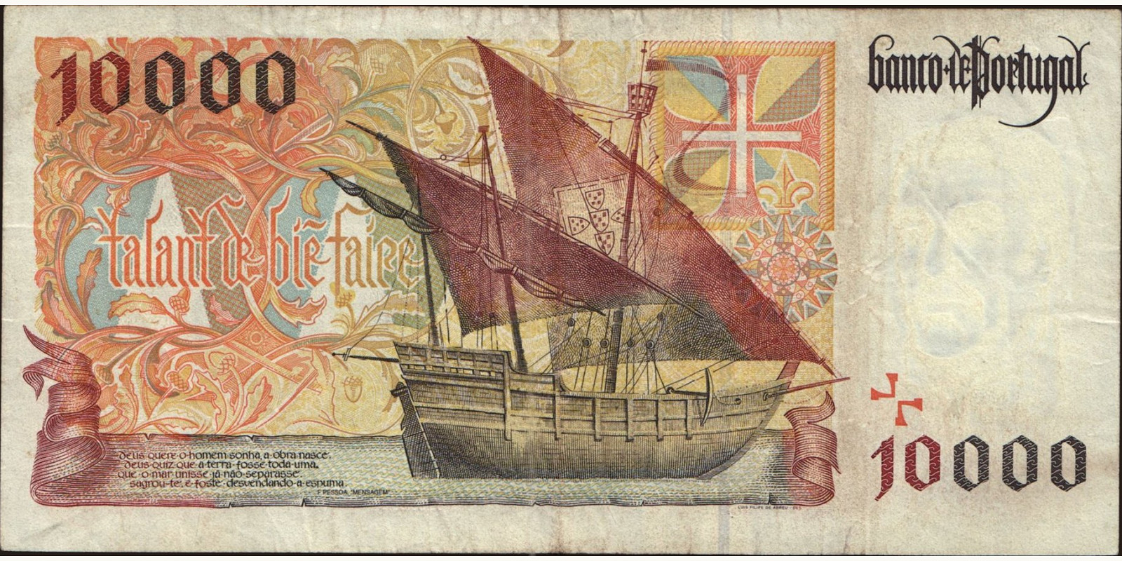 10000 escudos Portugal 1996 — Back side